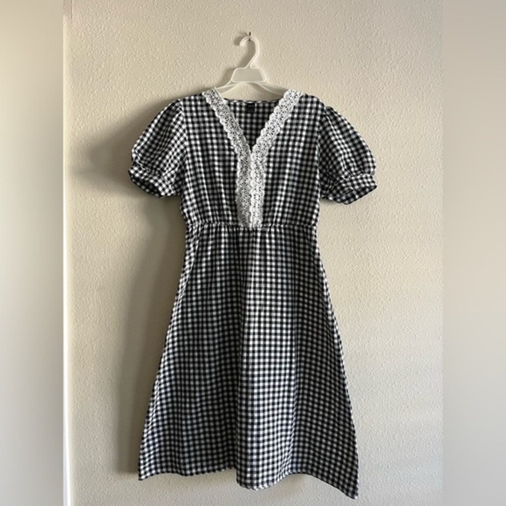 Shein Checkered Black and White Dress